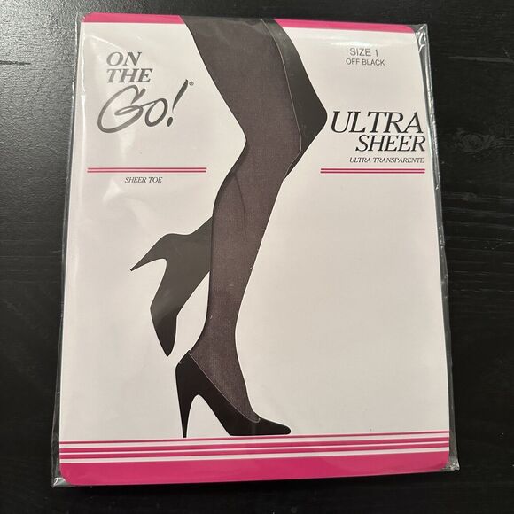 On the Go! Pantyhose Hose Size 1 Color Off Black - Picture 1 of 3